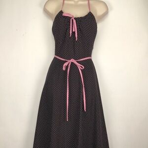 Stop staring 2x black and pink polka dot summer dress